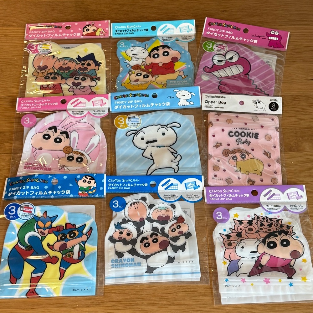 Crayon Shin-chan Zipper Bags Set